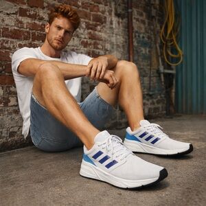 Adidas Galaxy Running Sneakers White Blue Men’s Size 12